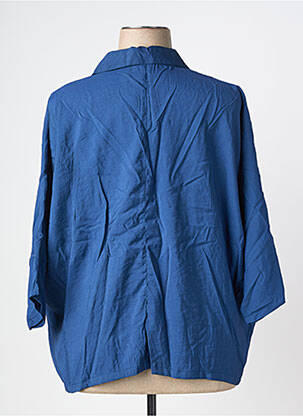 Chemisier manches courtes manches courtes bleu LARAETHNICS femme