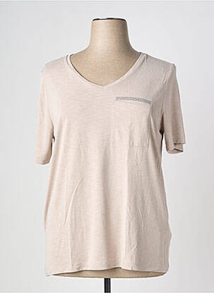 Top stretch manches courtes marron STREET ONE femme