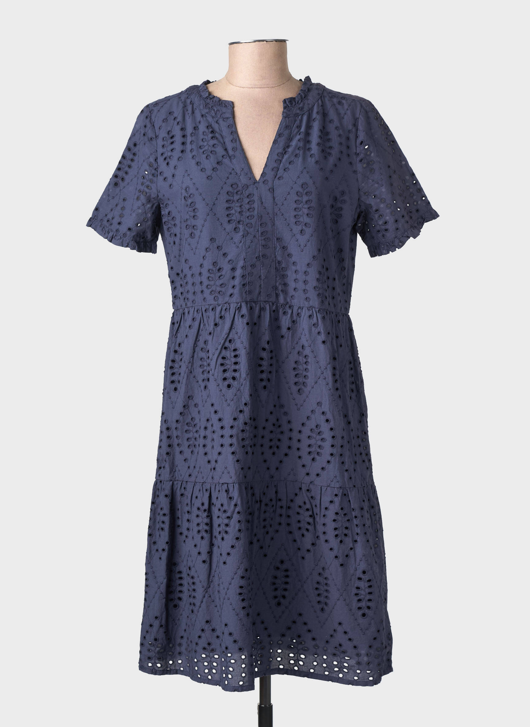 Robe mi-longue manches courtes manches courtes bleu STREET ONE femme