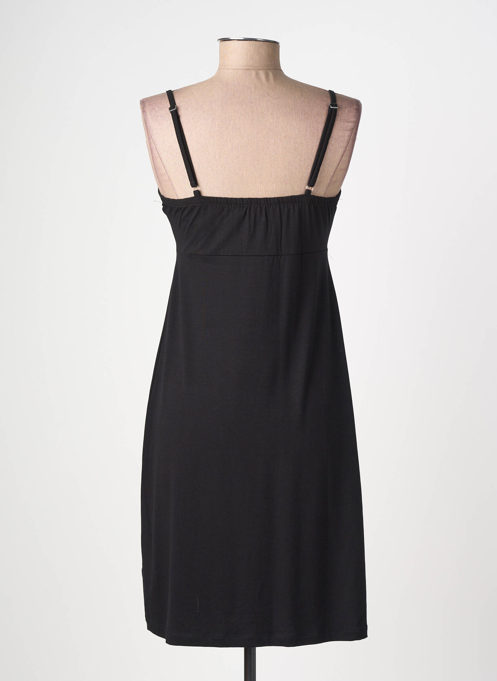 Robe courte coupe fluide fines bretelles noir GEISHA femme