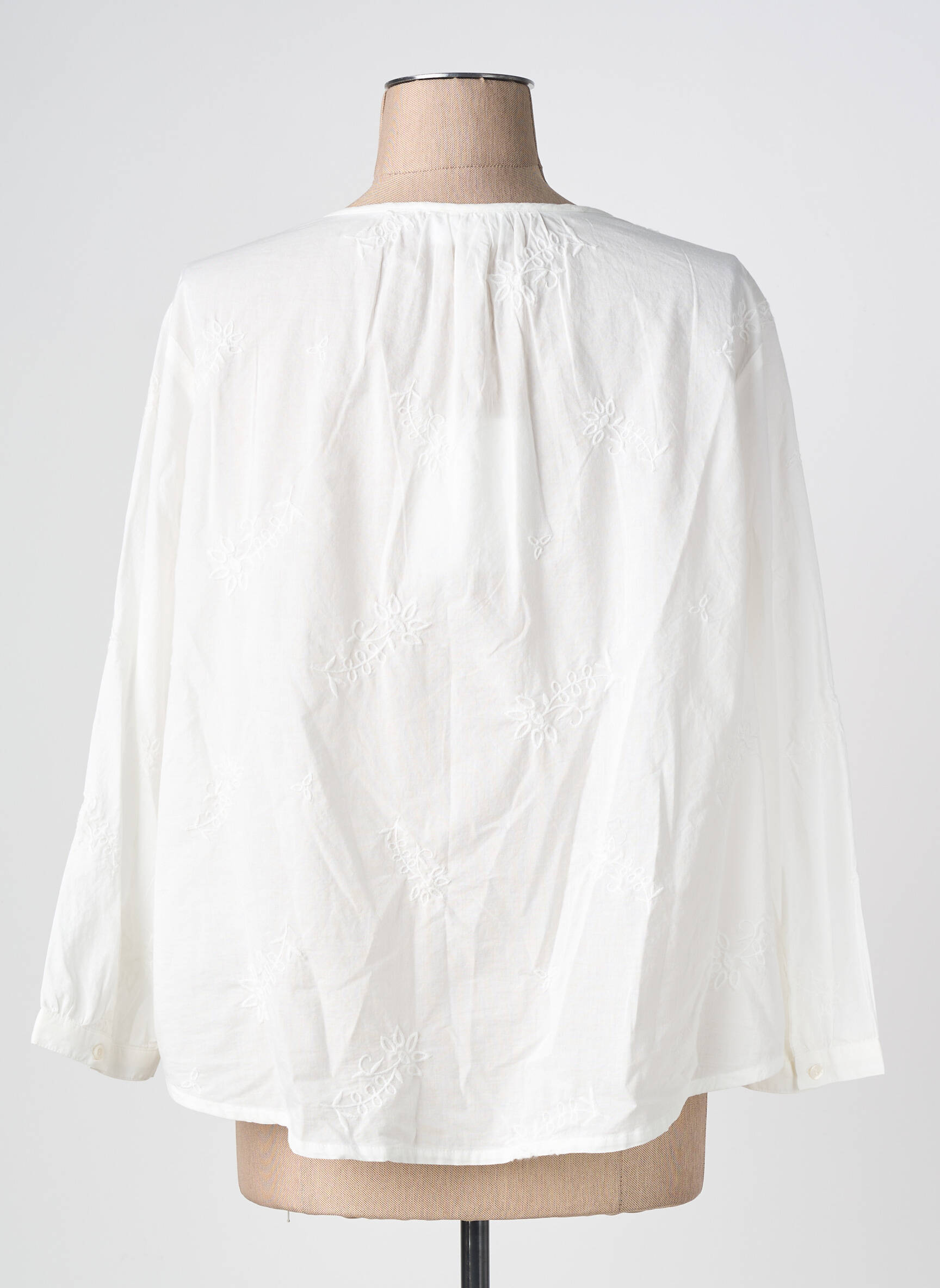 Blouse tissage popeline manches longues blanc STREET ONE femme