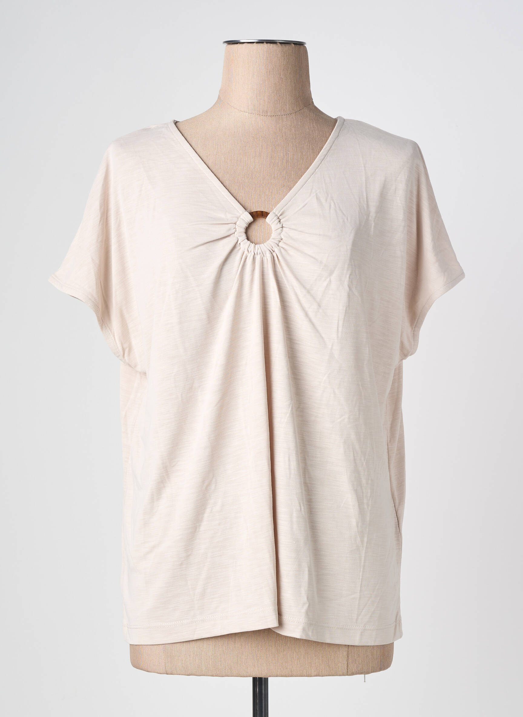 Top stretch manches courtes beige STREET ONE femme