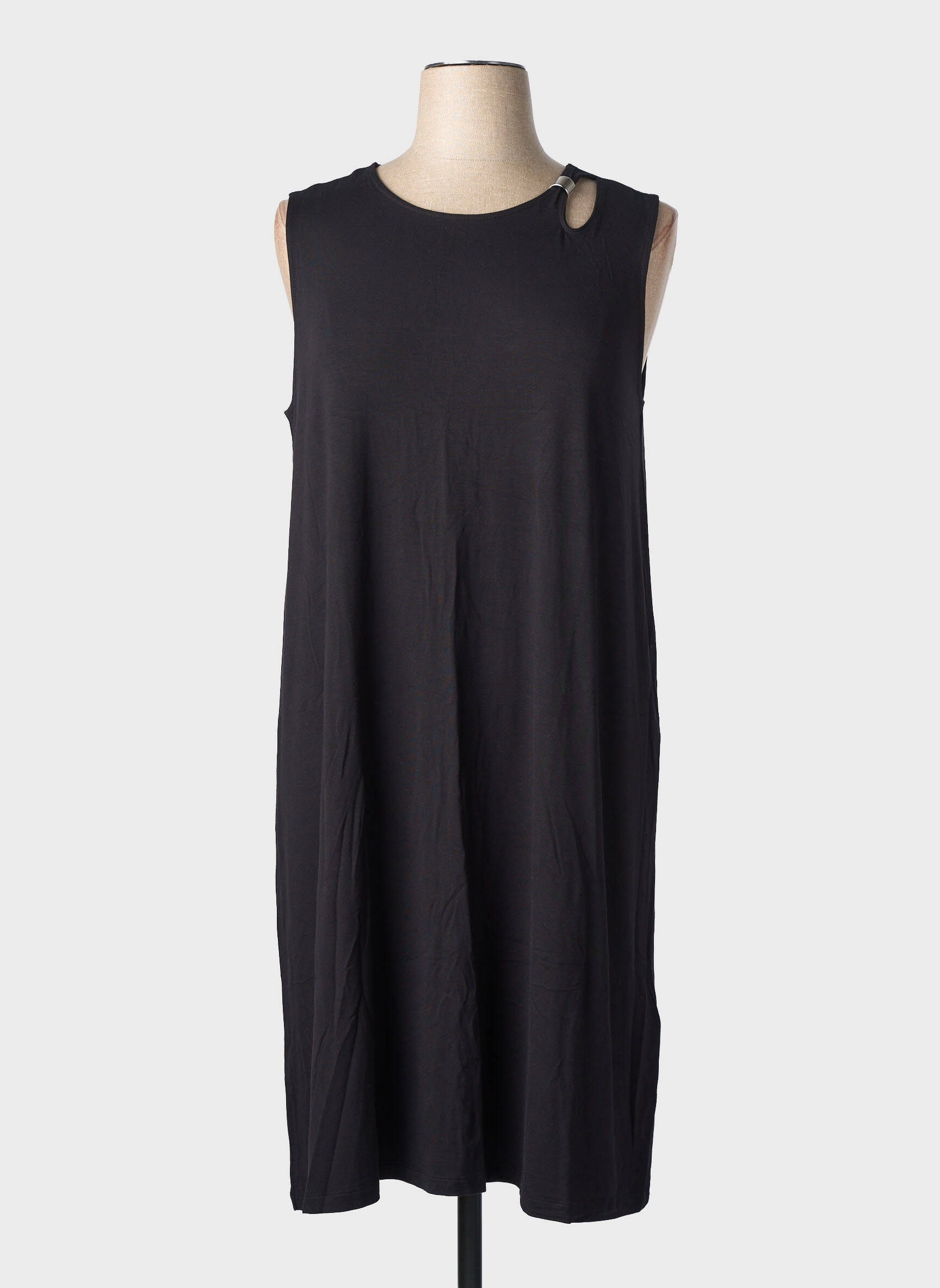 Robe mi-longue sans manche sans manche noir STREET ONE femme