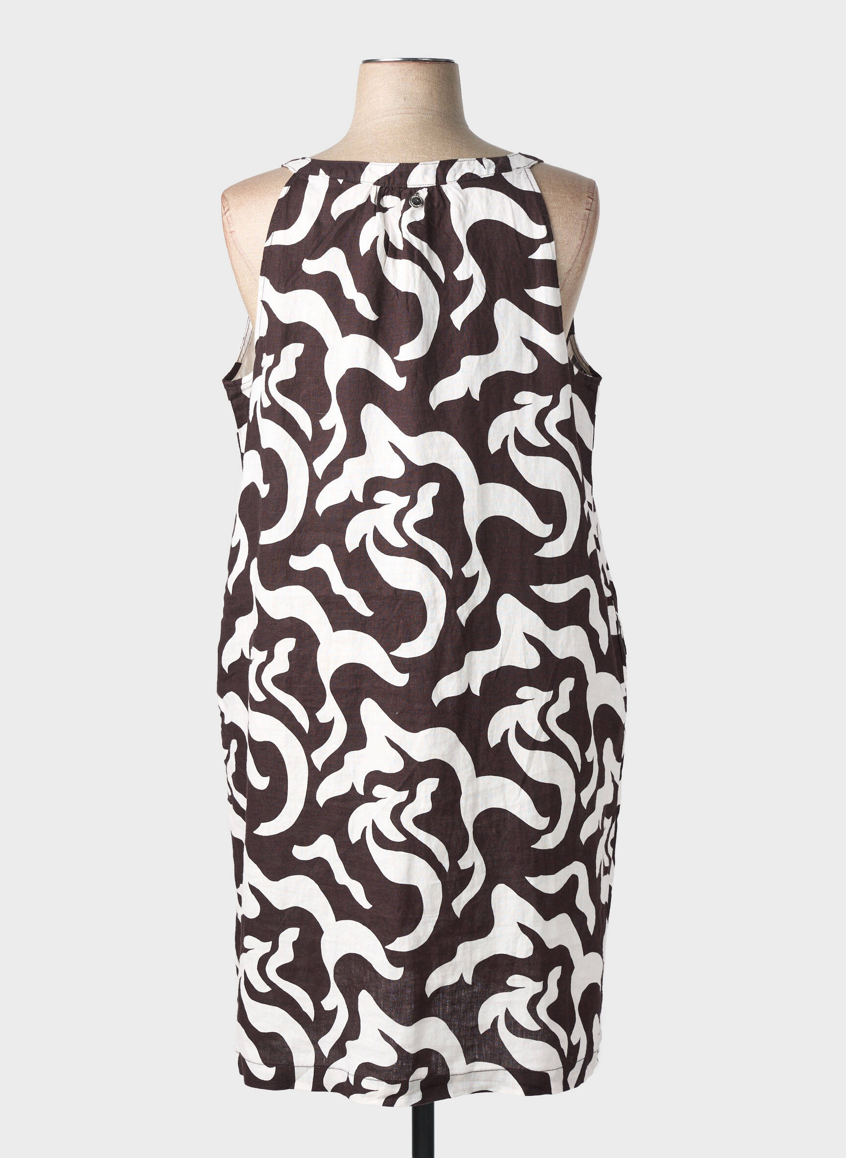 Robe mi-longue coupe fluide sans manche marron STREET ONE femme