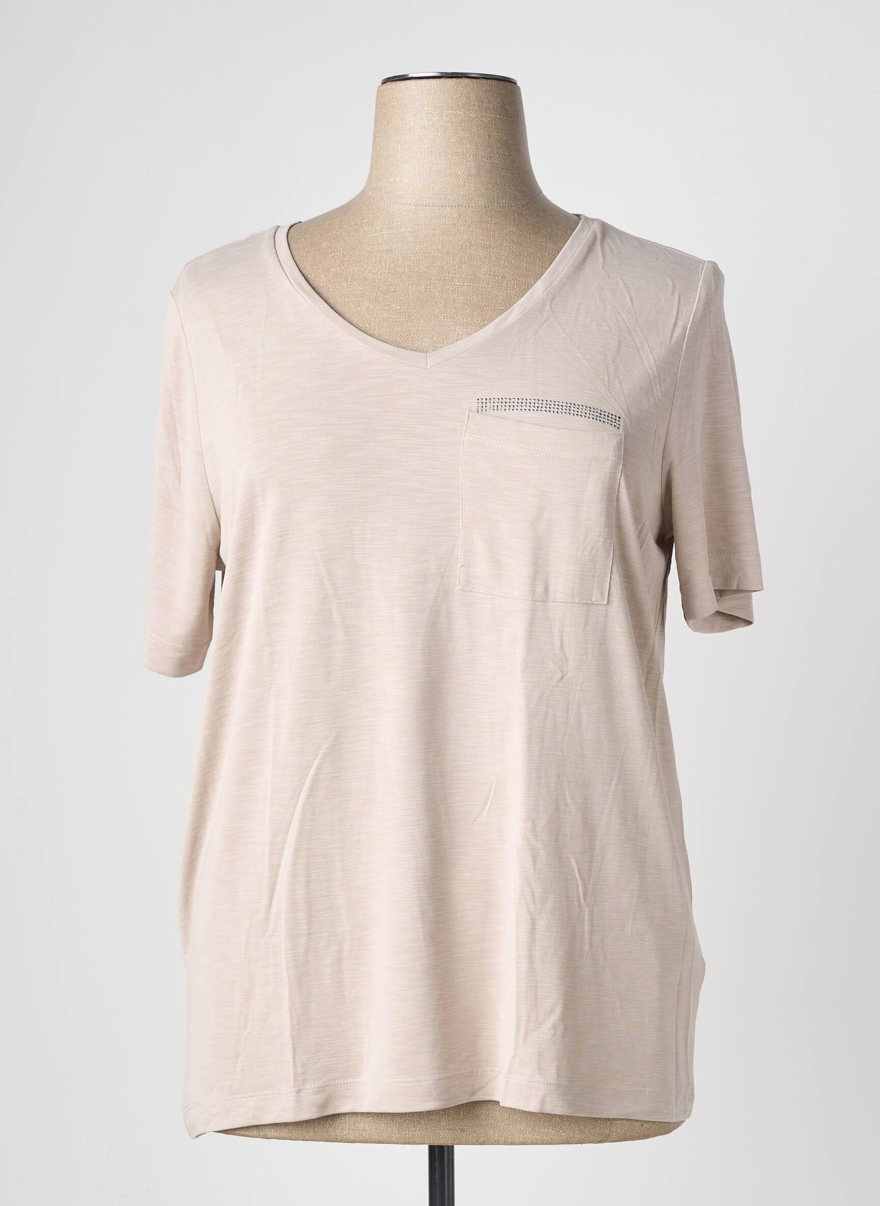 Top stretch manches courtes marron STREET ONE femme