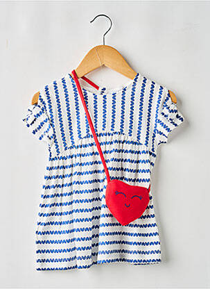Robe mi-longue manches courtes manches courtes bleu MAYORAL fille
