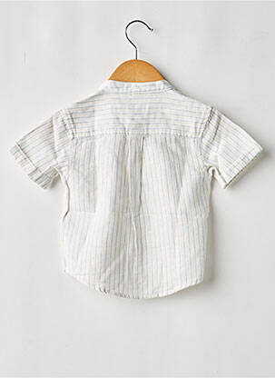 Chemise manches courtes imprimé rayures blanc LOSAN garçon