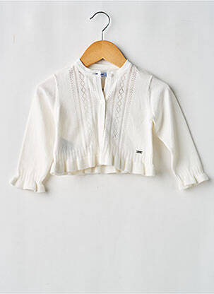Gilet manches longues coupe droite blanc MAYORAL fille