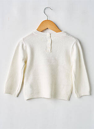 Pull maille fine manches longues blanc LOSAN fille