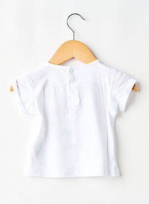 T-shirt fermeture boutonnée au dos manches courtes blanc LOSAN fille