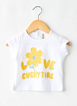T-shirt fermeture boutonnée au dos manches courtes blanc LOSAN fille