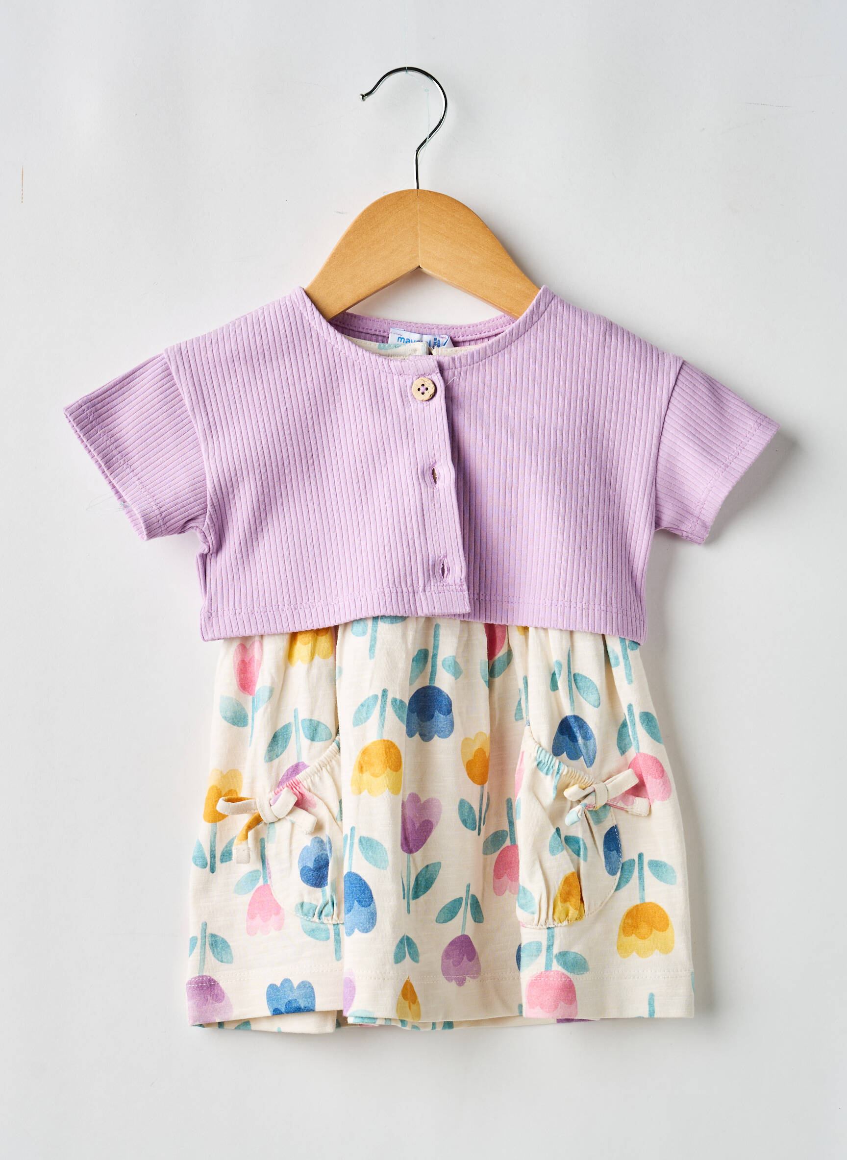 Ensemble robe type de haut veste violet MAYORAL fille