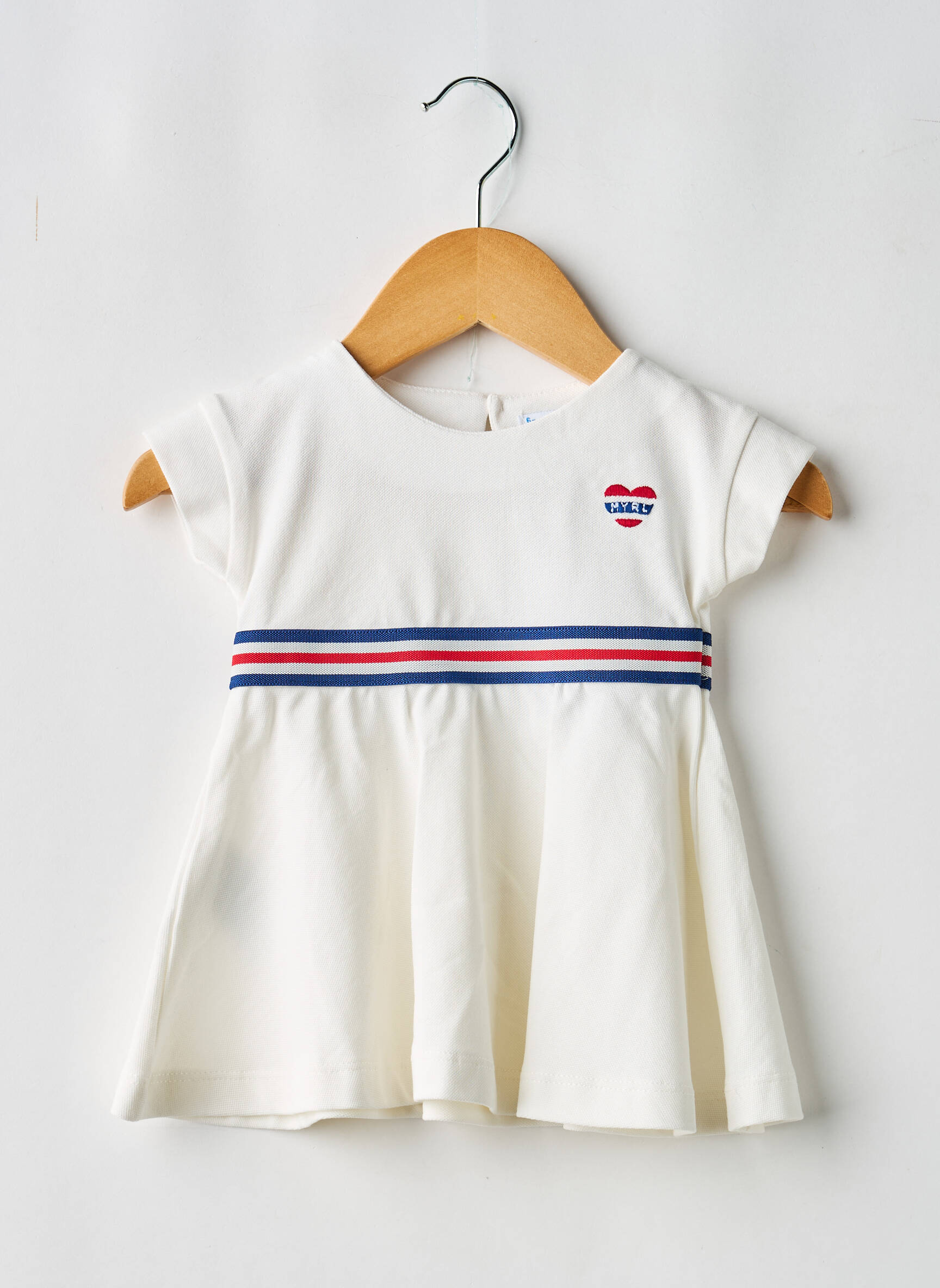 Robe mi-longue manches courtes manches courtes blanc MAYORAL fille