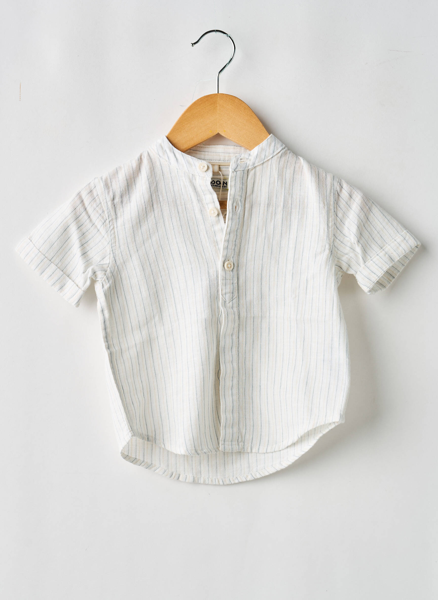 Chemise manches courtes imprimé rayures blanc LOSAN garçon