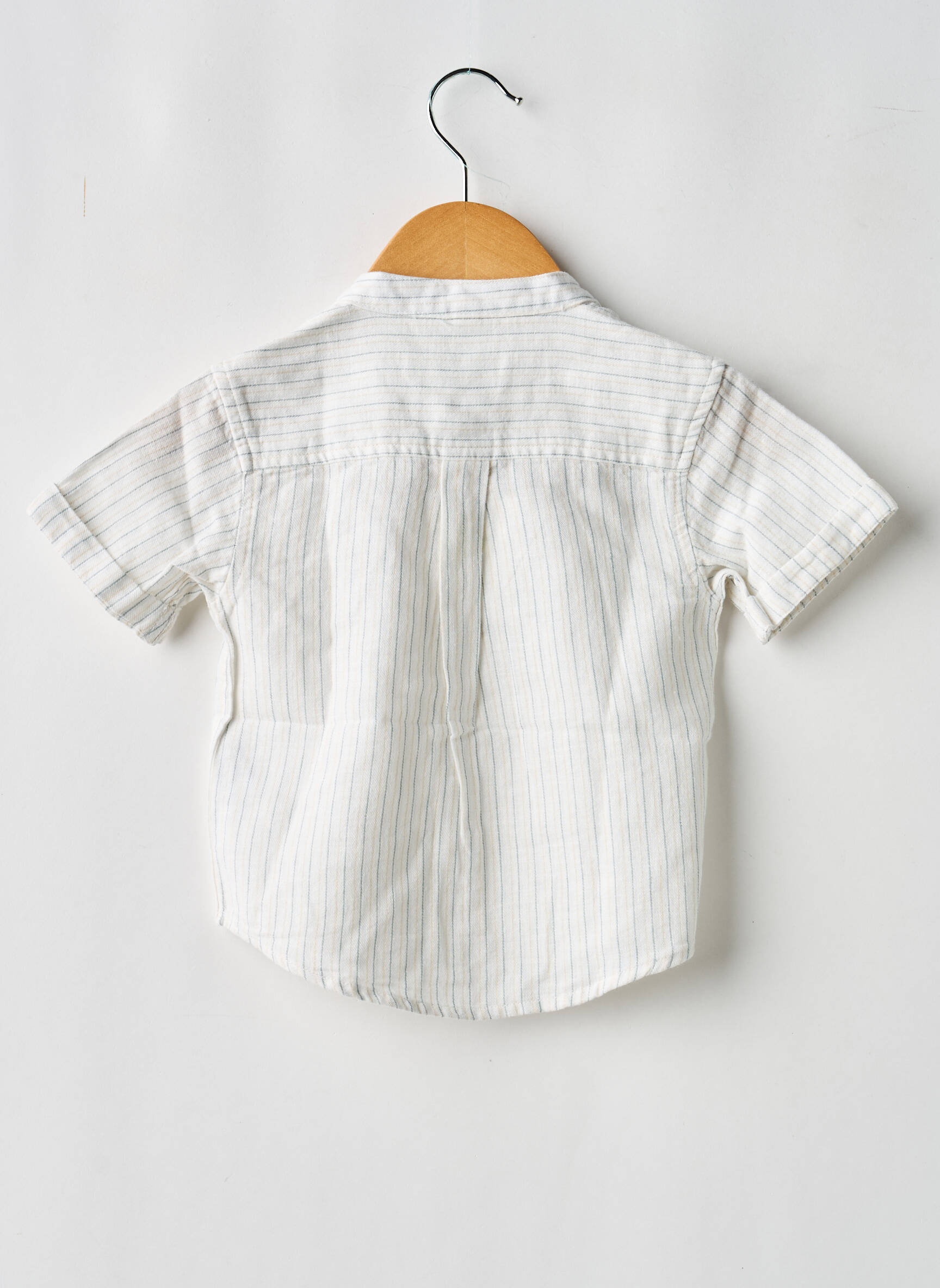 Chemise manches courtes imprimé rayures blanc LOSAN garçon