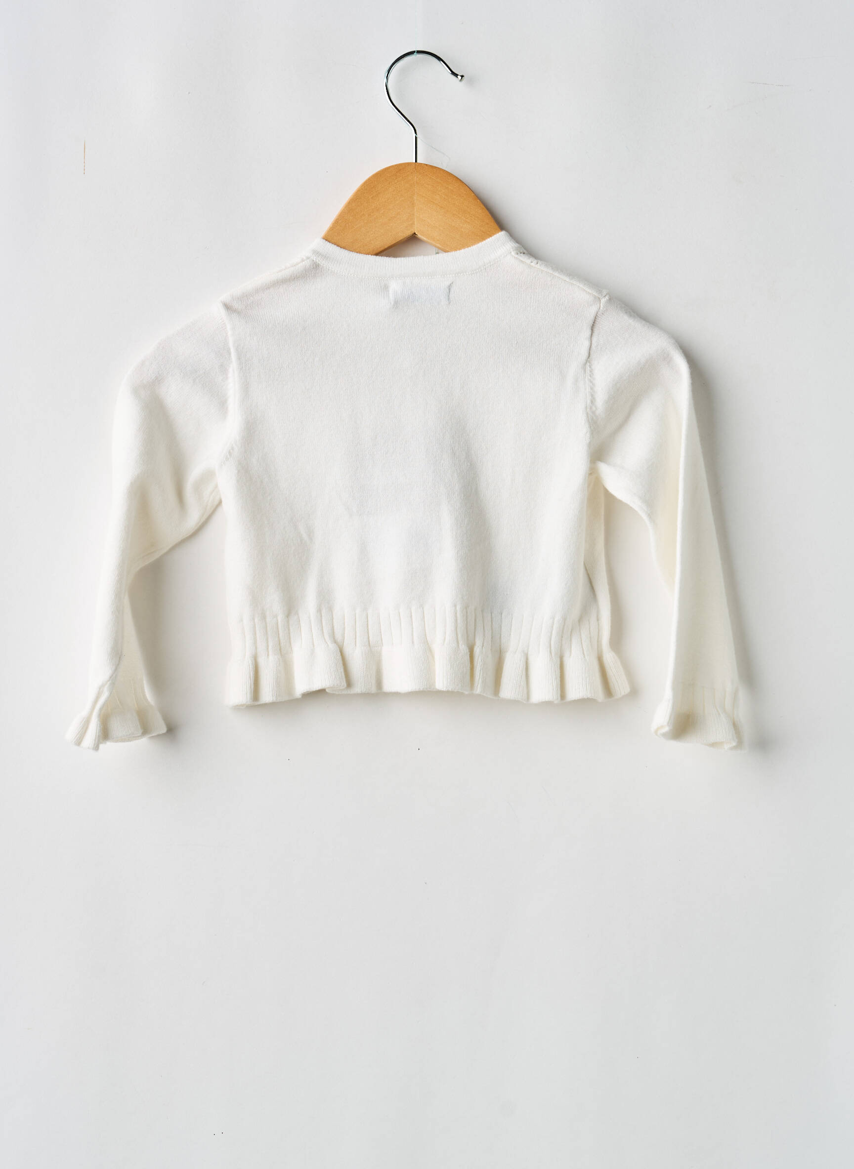 Gilet manches longues coupe droite blanc MAYORAL fille