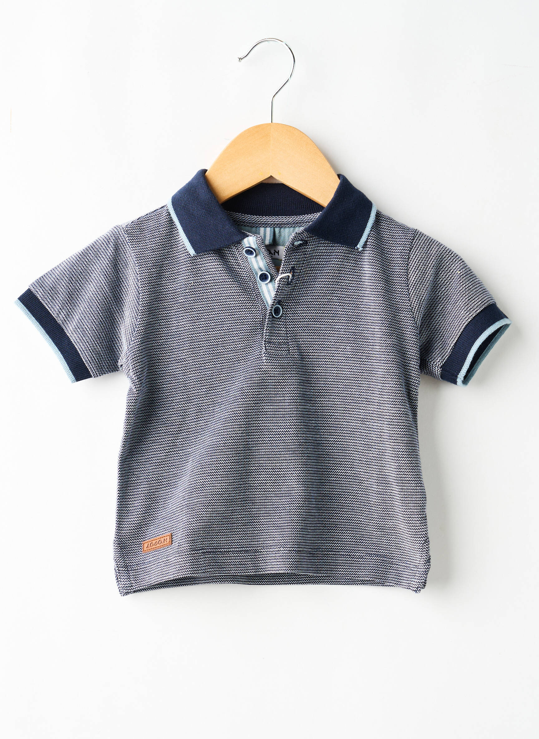 Polo stretch manches courtes bleu LOSAN garçon