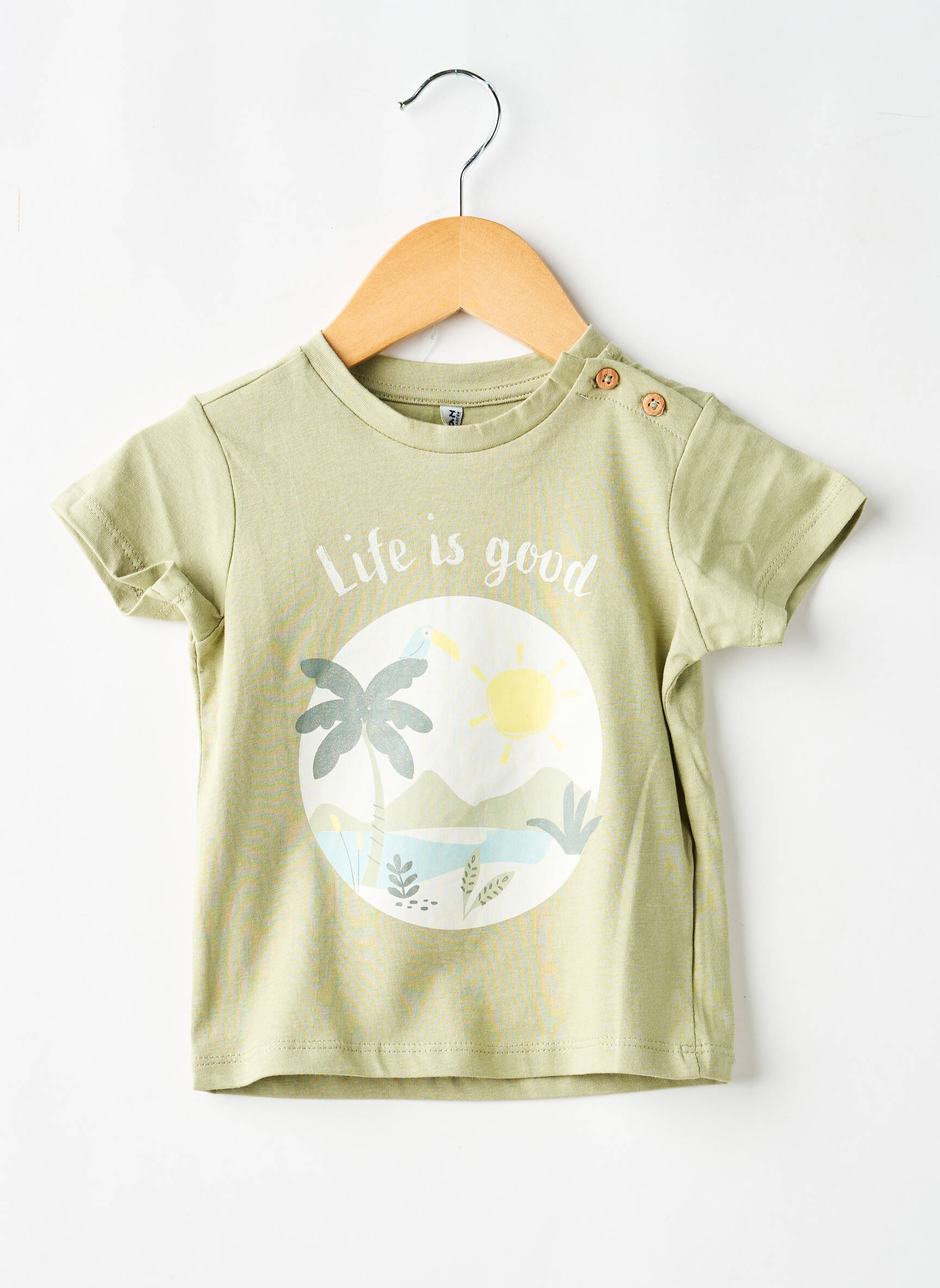 T-shirt stretch manches courtes vert LOSAN garçon