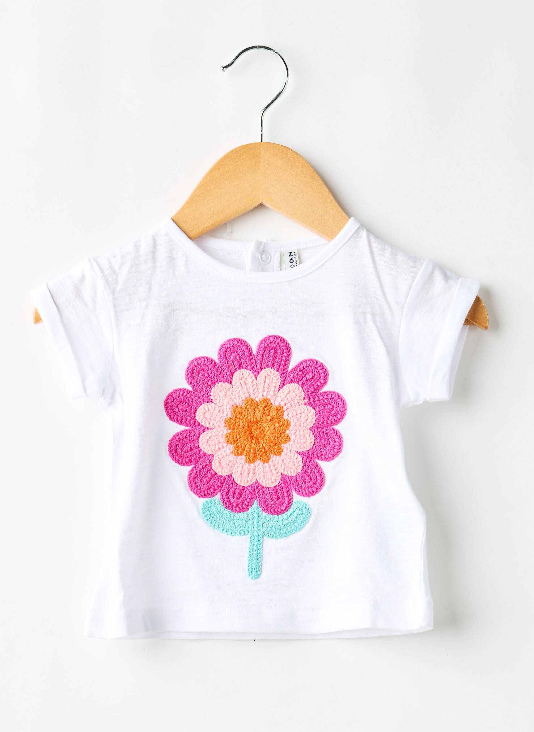 T-shirt fermeture boutonnée au dos manches courtes blanc LOSAN fille