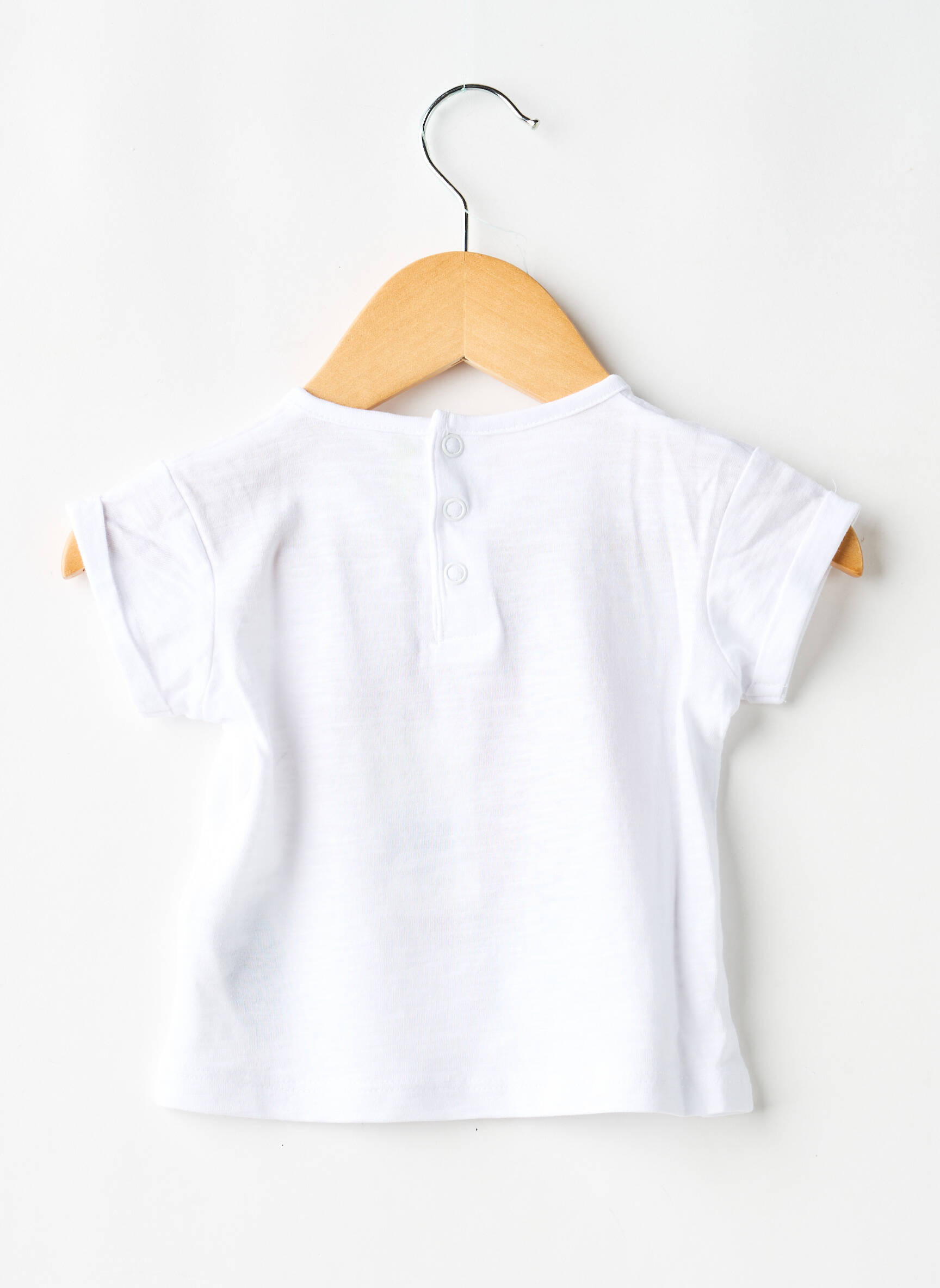 T-shirt fermeture boutonnée au dos manches courtes blanc LOSAN fille