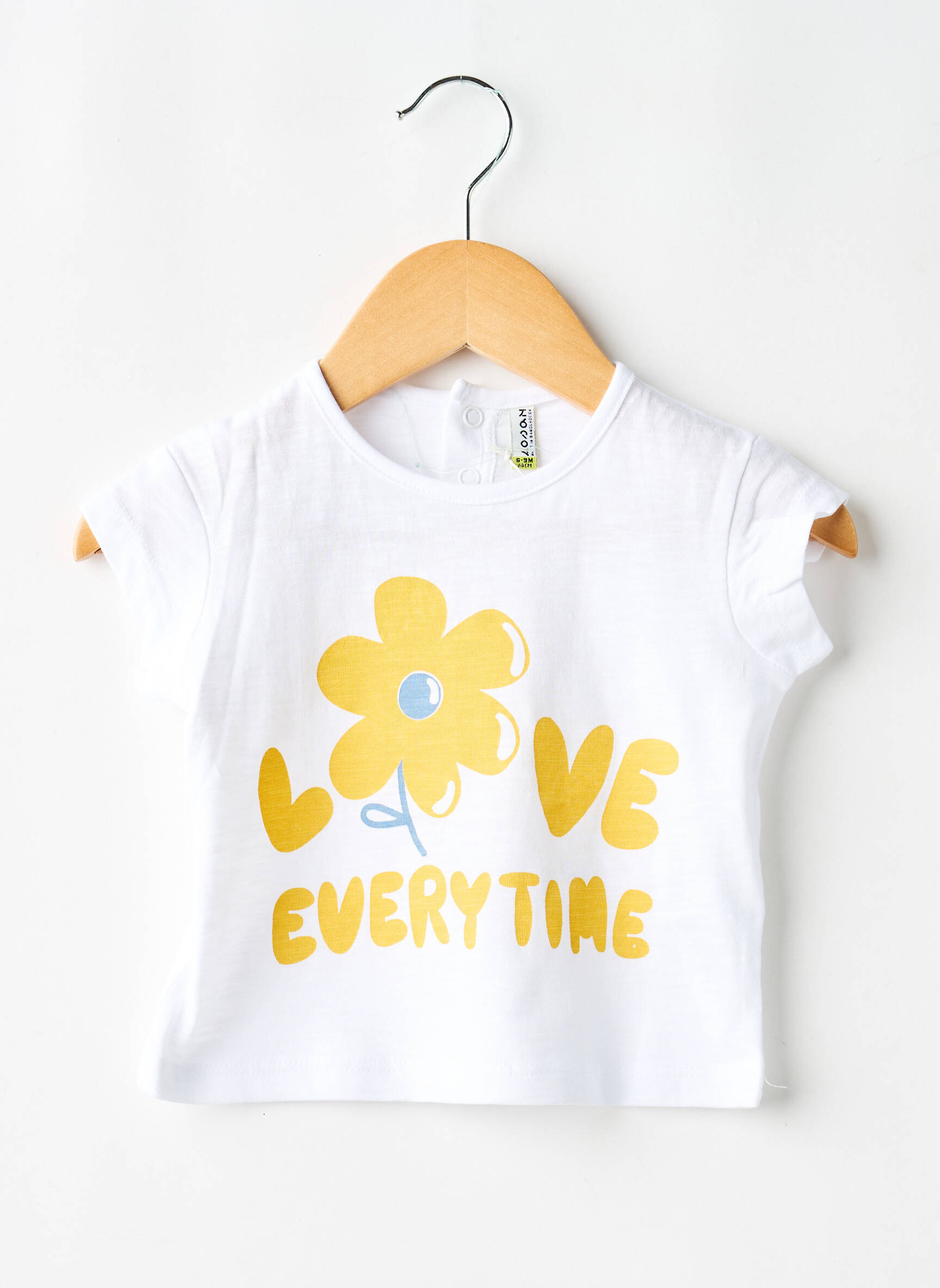 T-shirt fermeture boutonnée au dos manches courtes blanc LOSAN fille