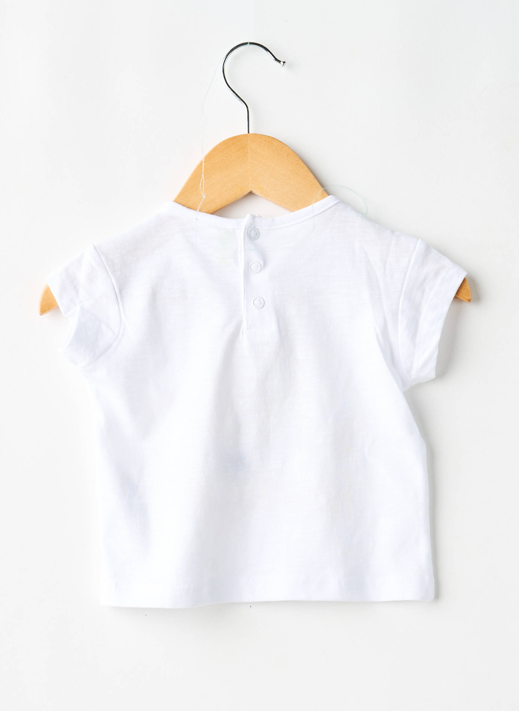 T-shirt fermeture boutonnée au dos manches courtes blanc LOSAN fille