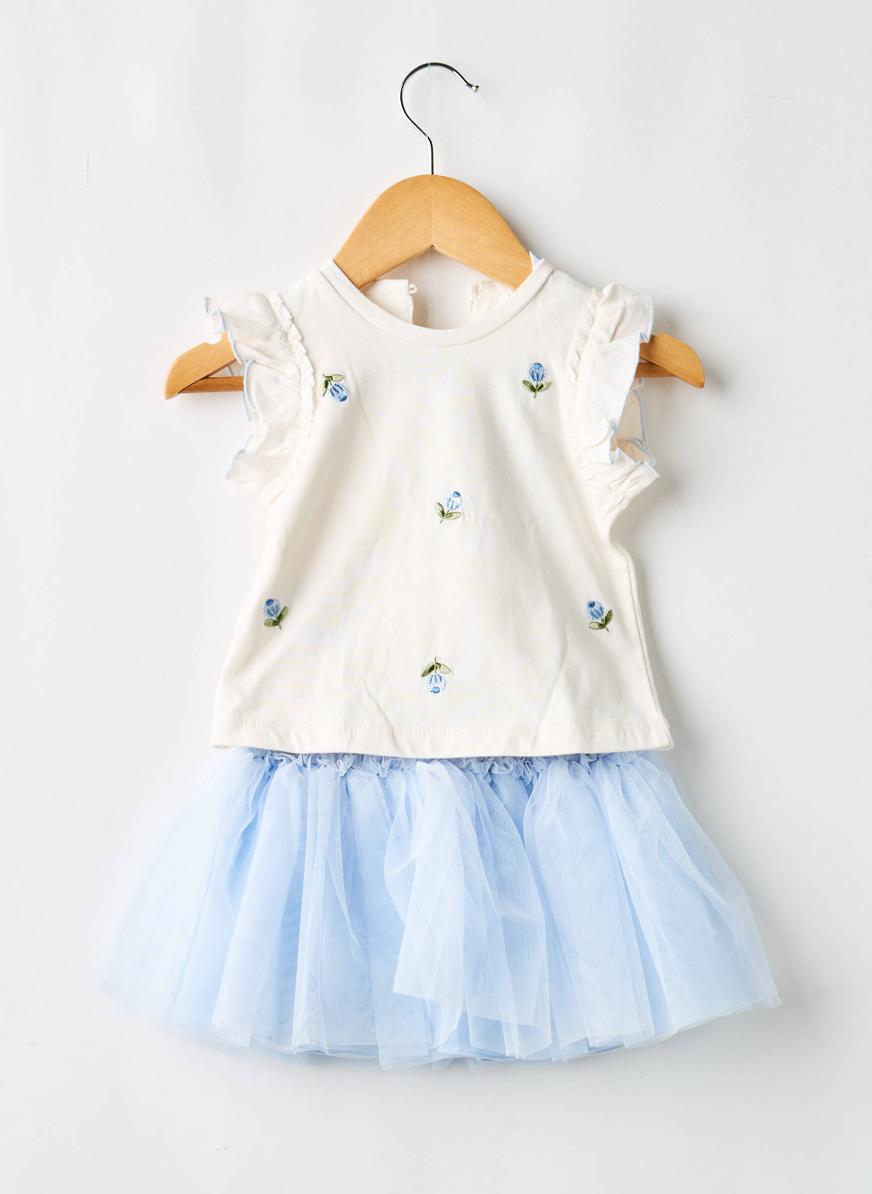 Ensemble jupe type de haut t-shirt bleu MAYORAL fille