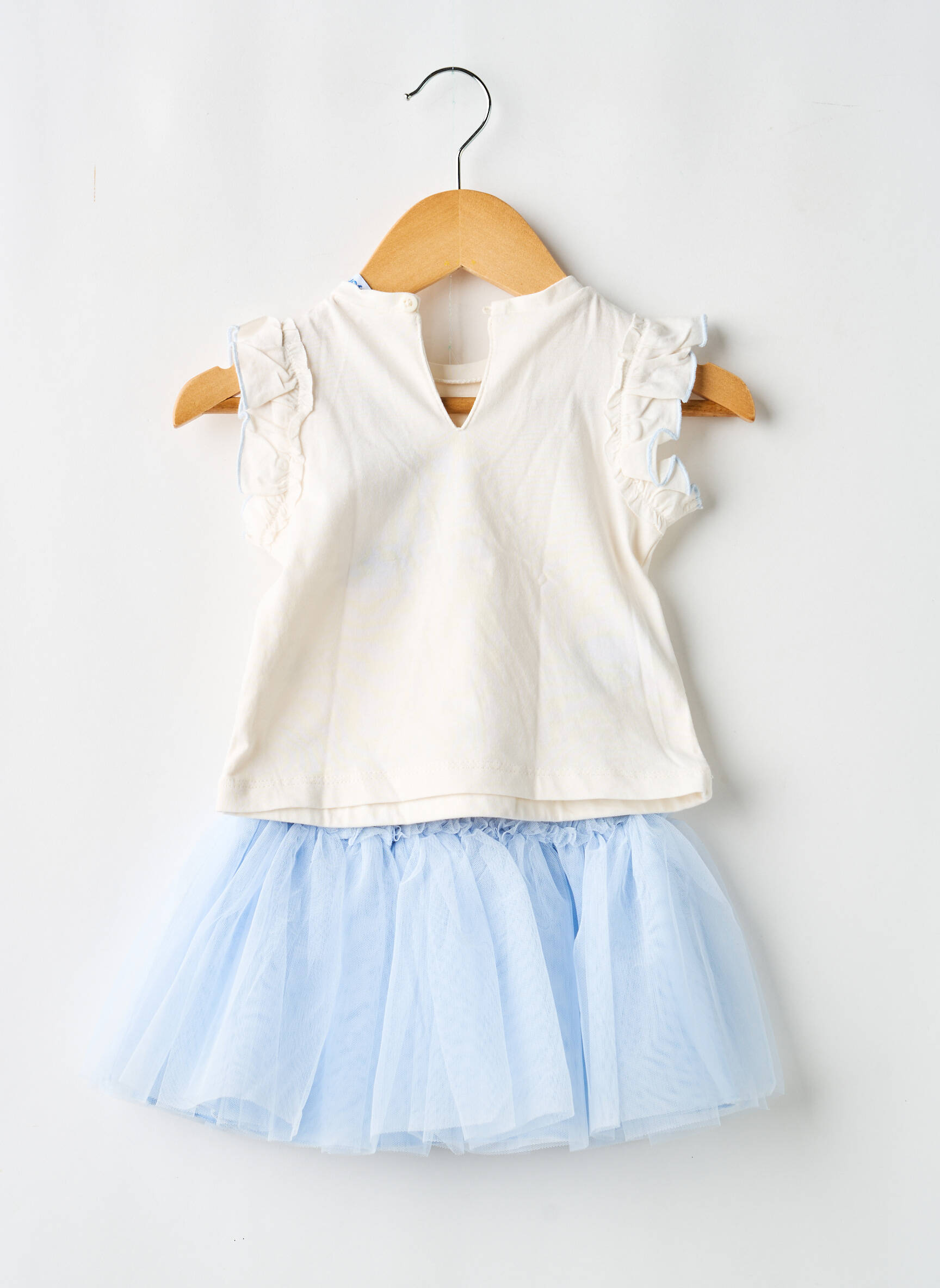 Ensemble jupe type de haut t-shirt bleu MAYORAL fille