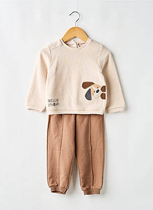 Ensemble pantalon taille élastique marron MAYORAL garçon