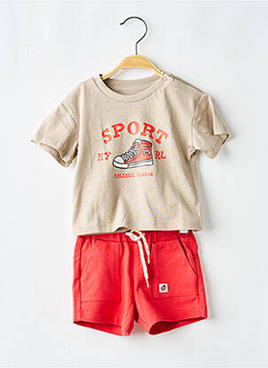 Ensemble short taille élastique rouge MAYORAL garçon