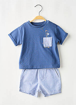 Ensemble short taille élastique bleu MAYORAL garçon