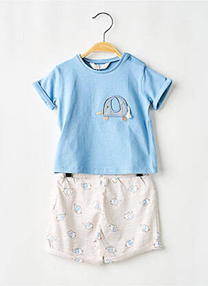 Ensemble short broderie bleu MAYORAL garçon