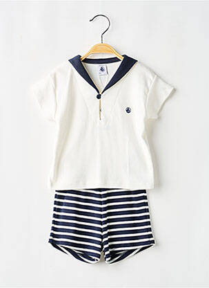 Ensemble short broderie blanc PETIT BATEAU garçon