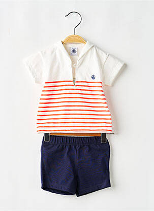 Ensemble short taille élastique rouge PETIT BATEAU garçon