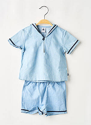 Ensemble short taille élastique bleu PETIT BATEAU enfant