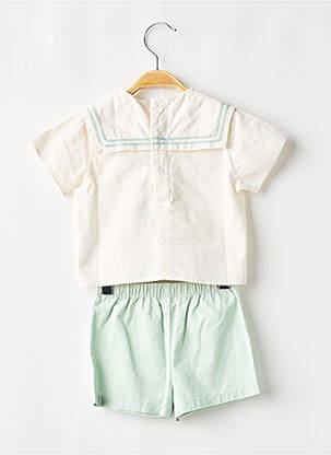 Ensemble short type de haut chemise vert PETIT BATEAU garçon