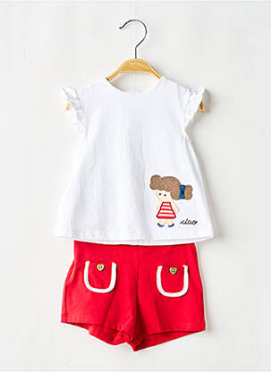 Ensemble short manches courtes rouge MAYORAL fille