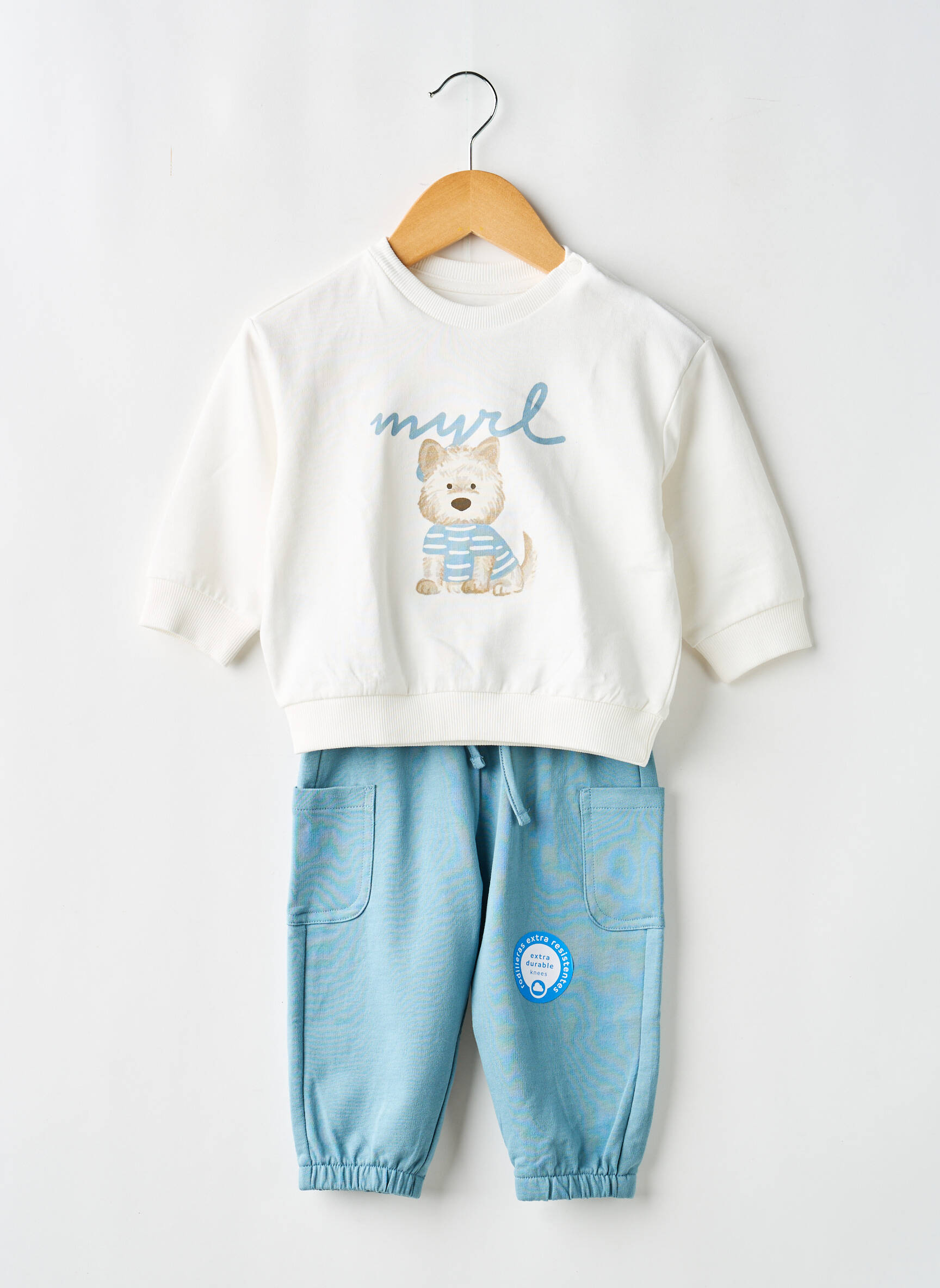 Ensemble pantalon poignets poignets élastiqués bleu MAYORAL garçon