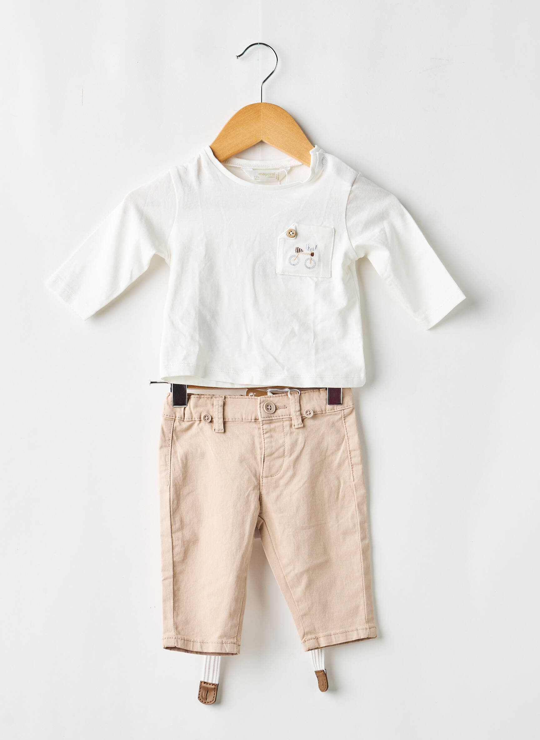 Ensemble pantalon coupe droite beige MAYORAL garçon