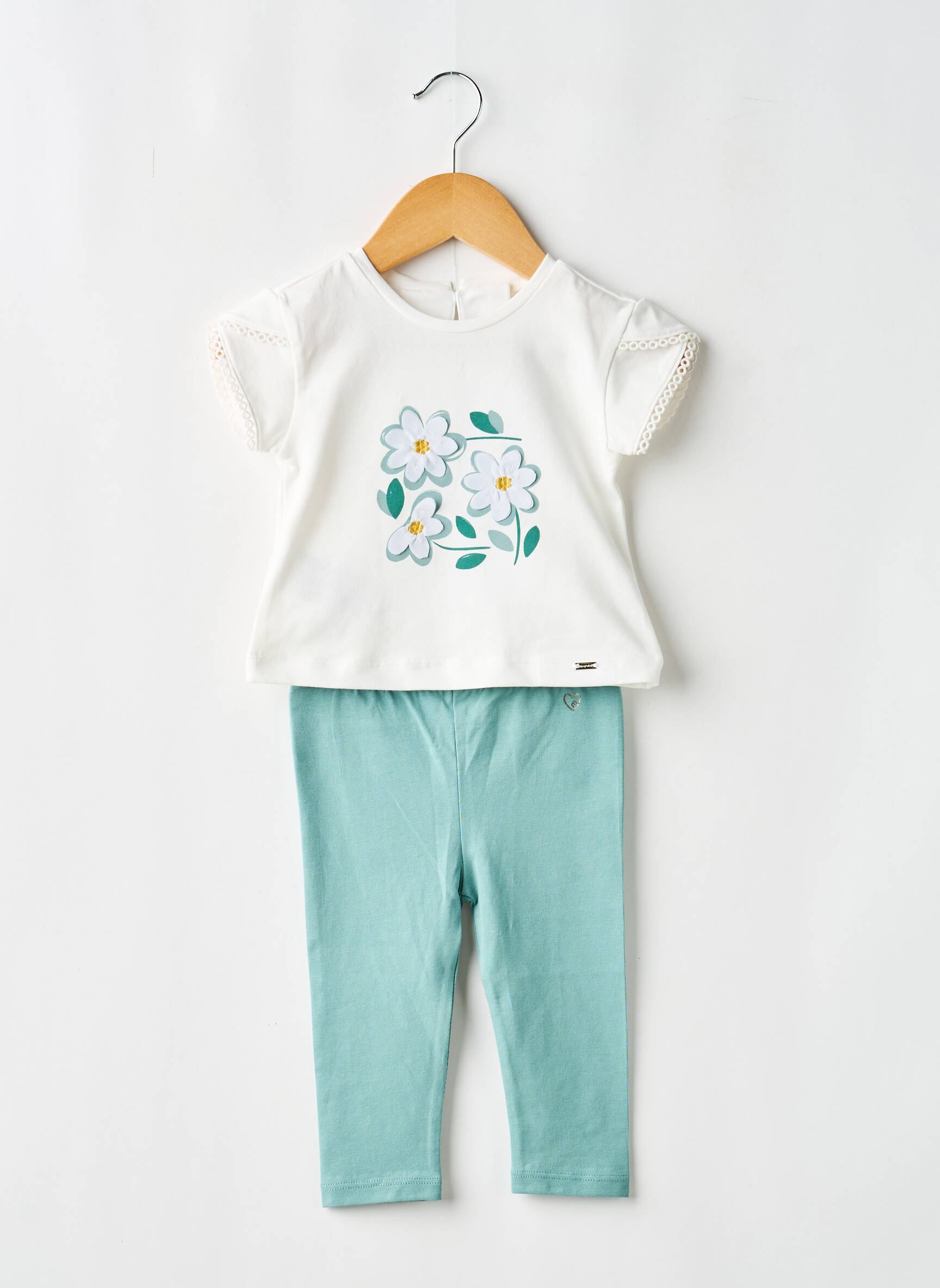 Ensemble pantalon type de haut t-shirt vert MAYORAL fille