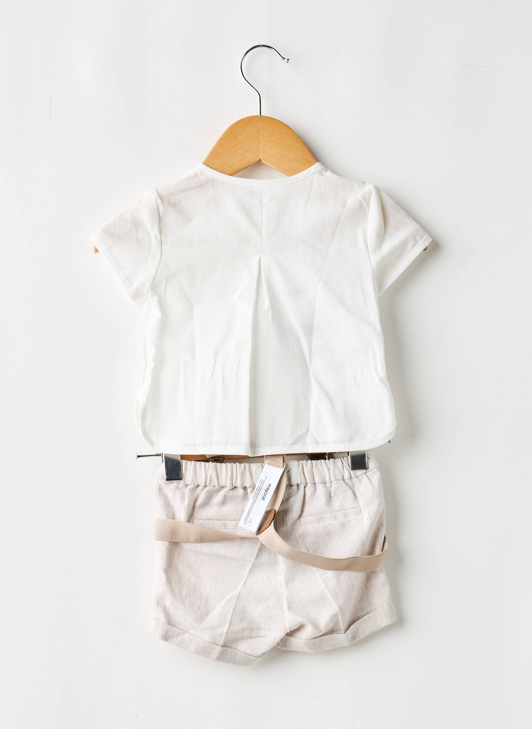 Ensemble short type de haut chemise beige MAYORAL garçon