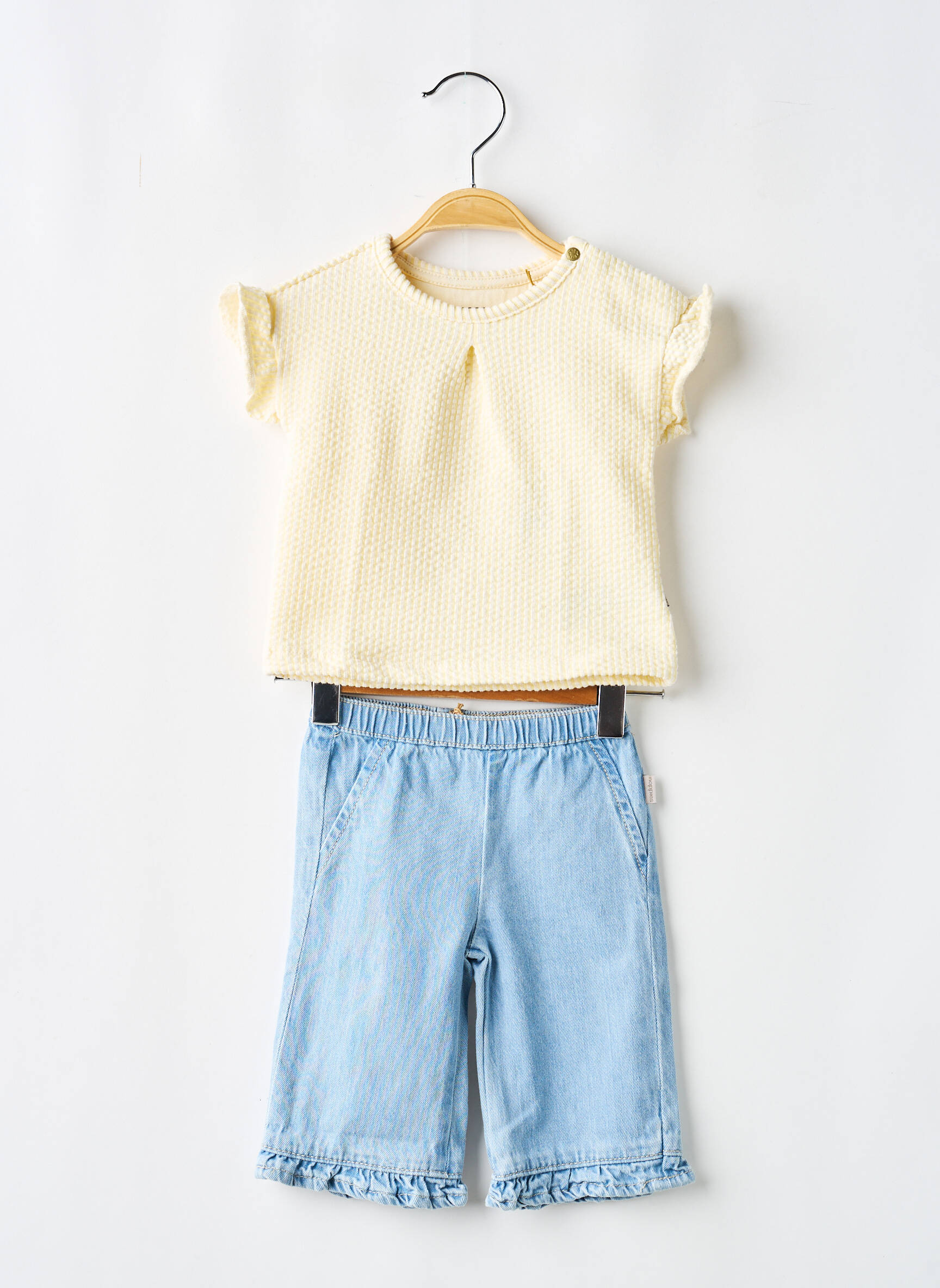 Ensemble pantalon type de haut t-shirt jaune NOPPIES fille