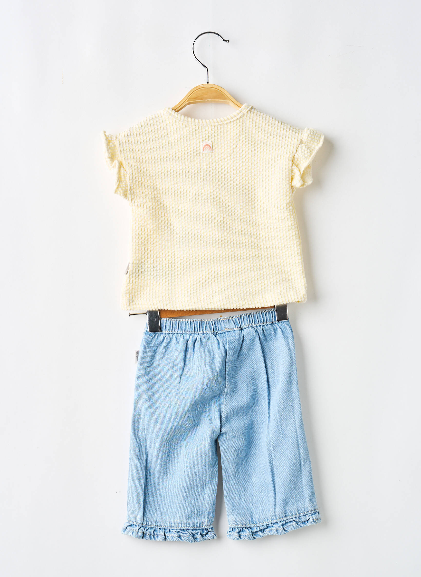 Ensemble pantalon type de haut t-shirt jaune NOPPIES fille