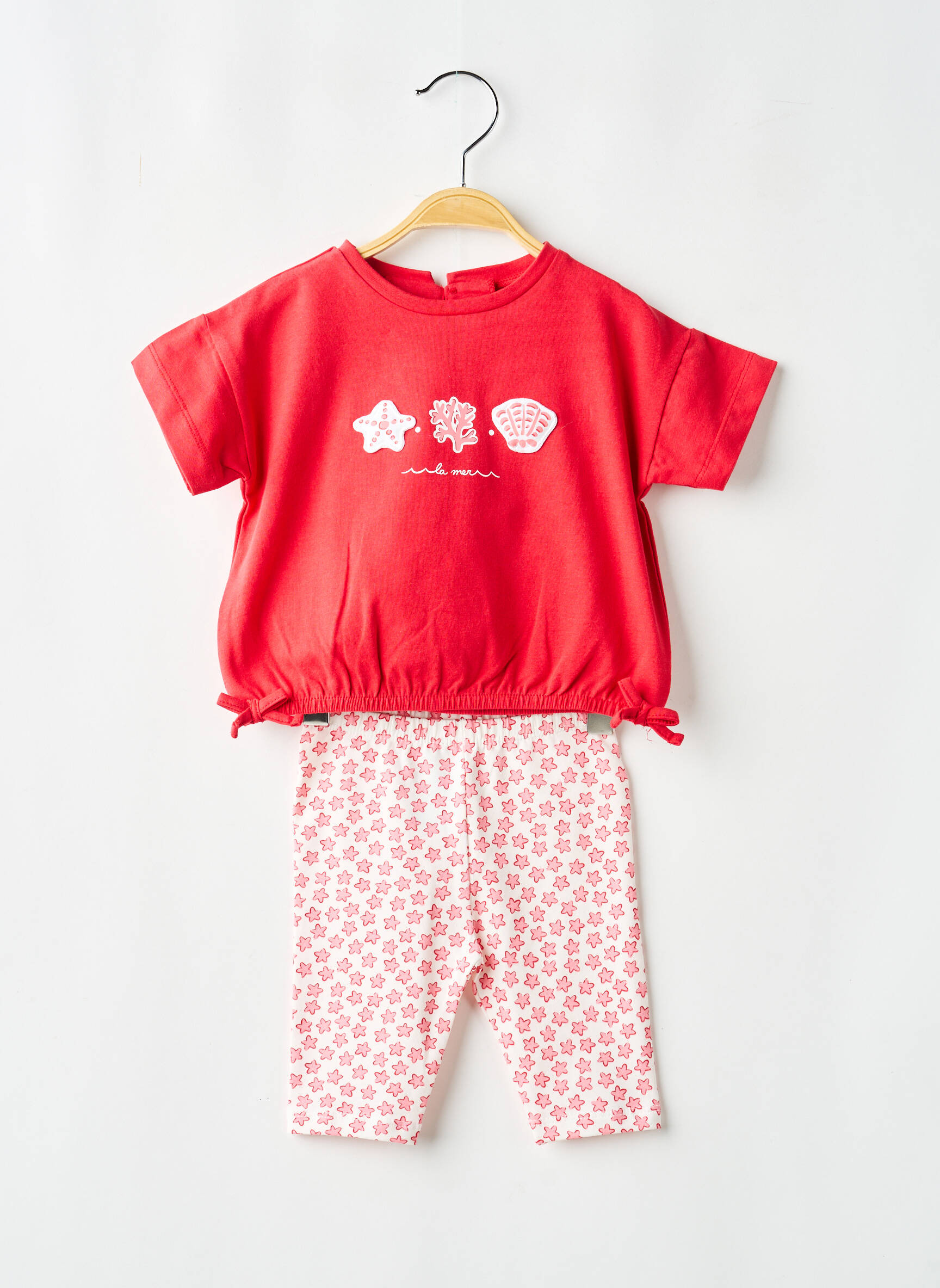 Ensemble pantalon type de haut t-shirt rouge MAYORAL fille