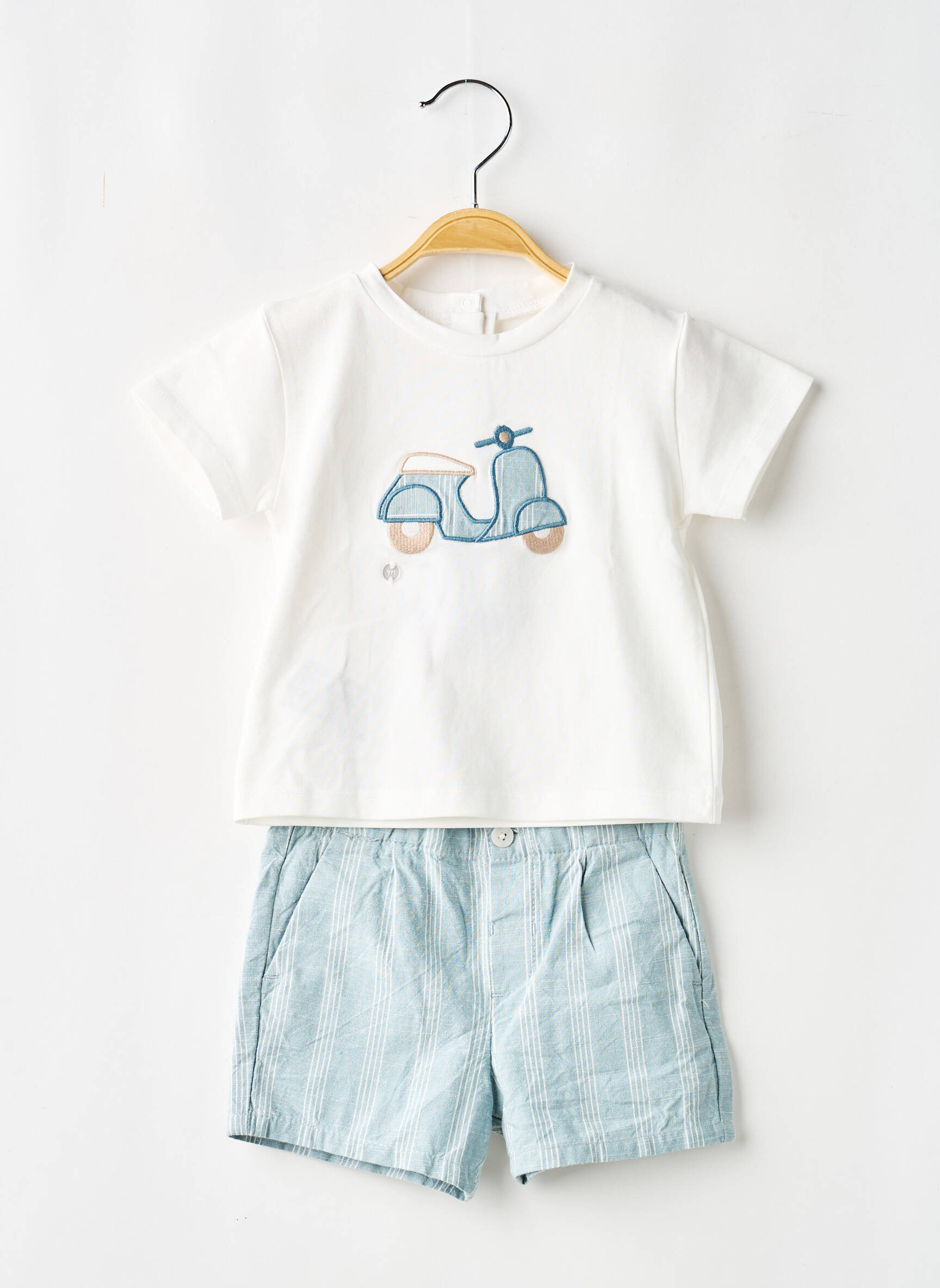 Ensemble short broderie bleu MAYORAL garçon