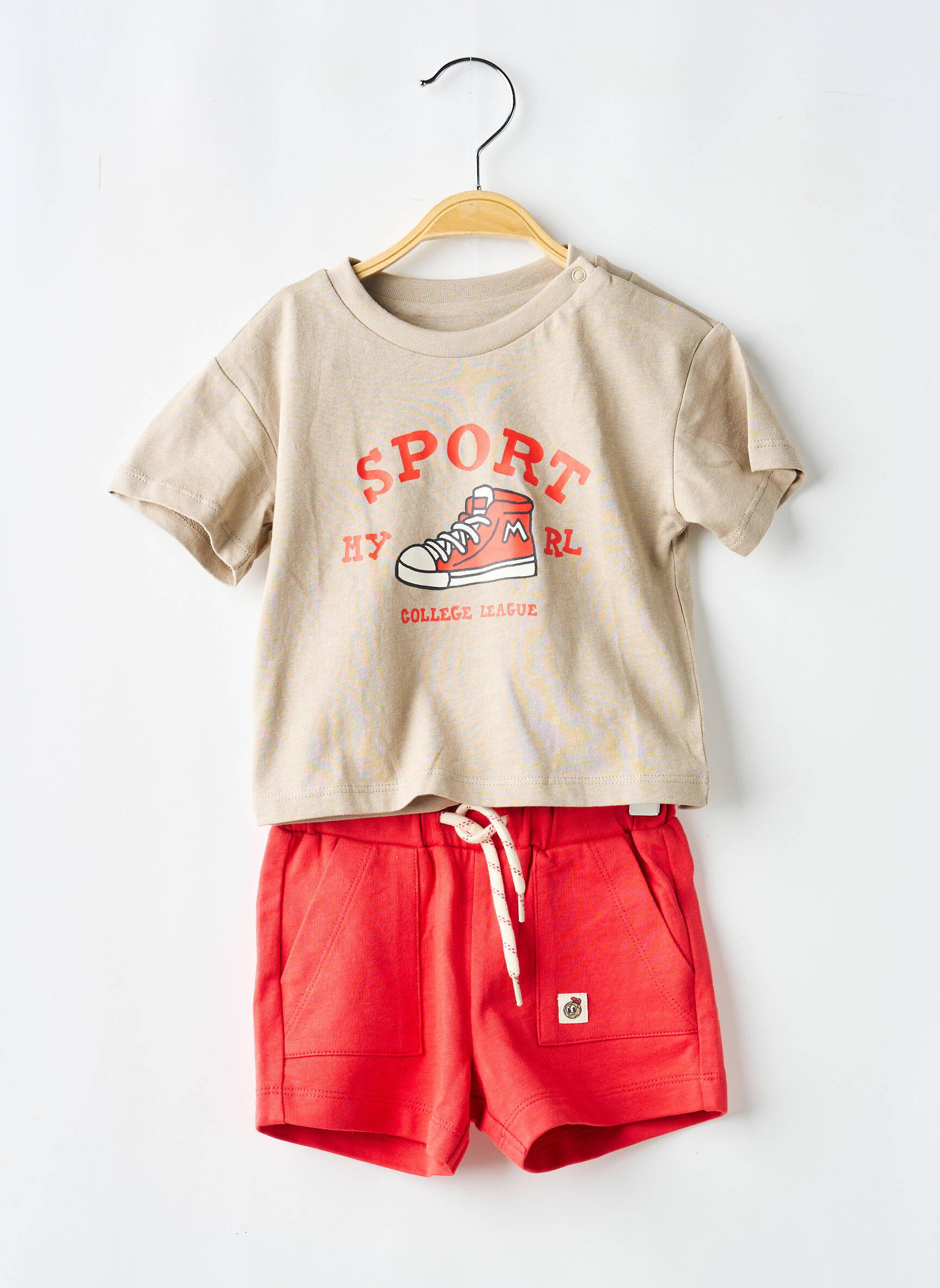 Ensemble short taille élastique rouge MAYORAL garçon