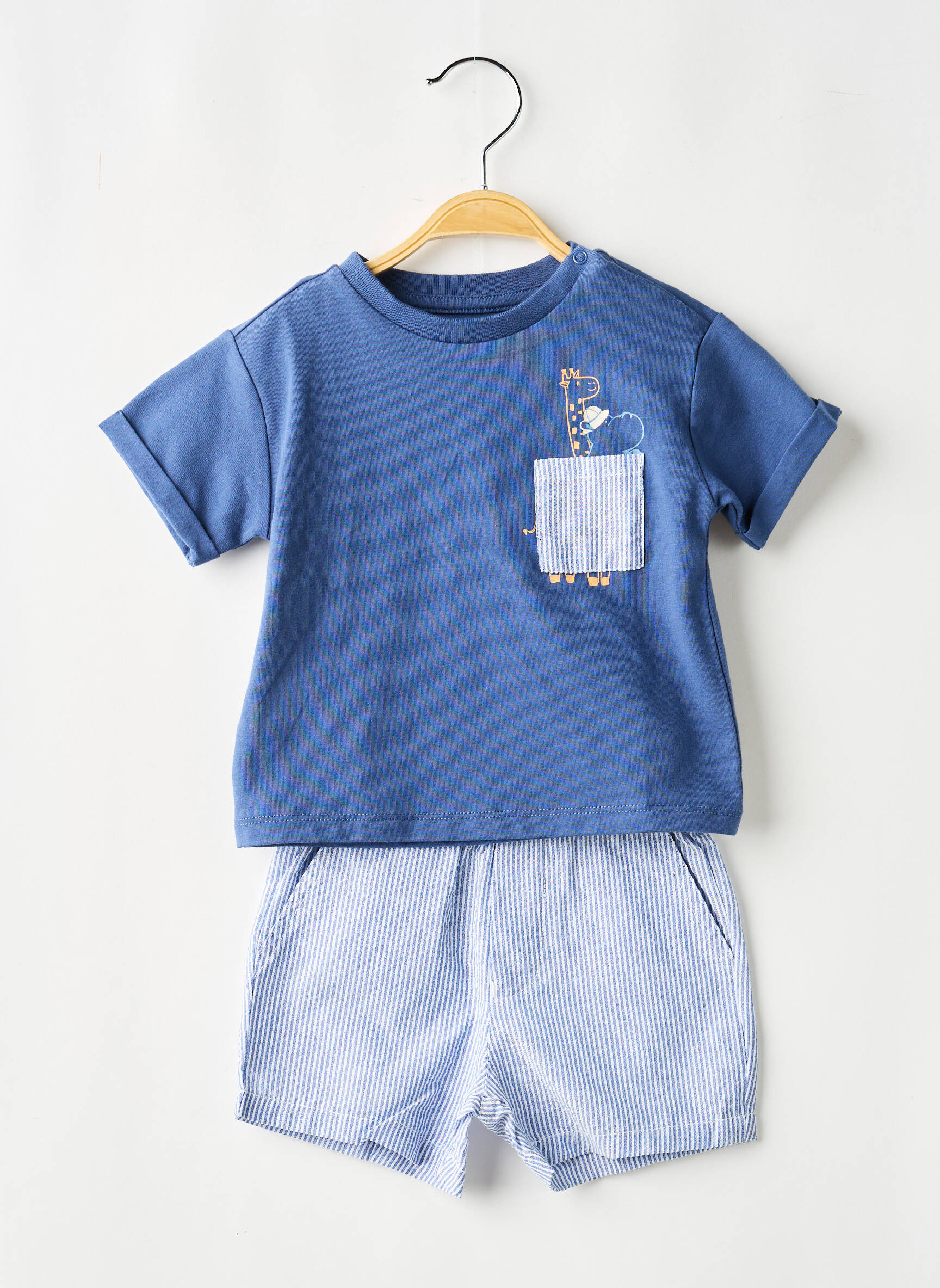 Ensemble short taille élastique bleu MAYORAL garçon