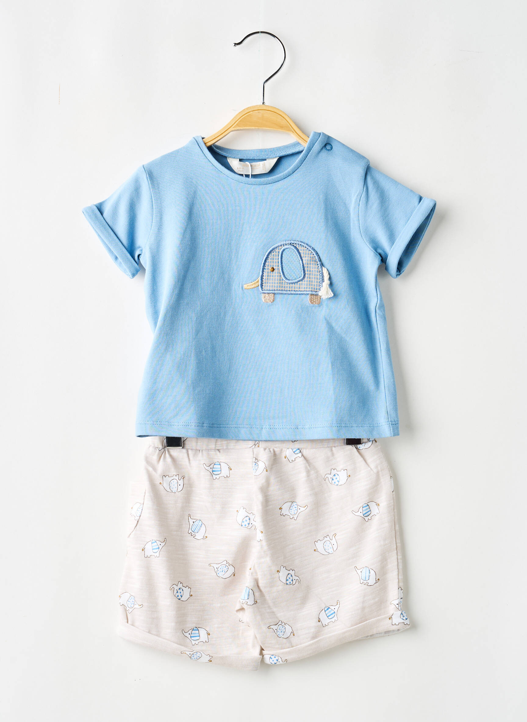 Ensemble short broderie bleu MAYORAL garçon