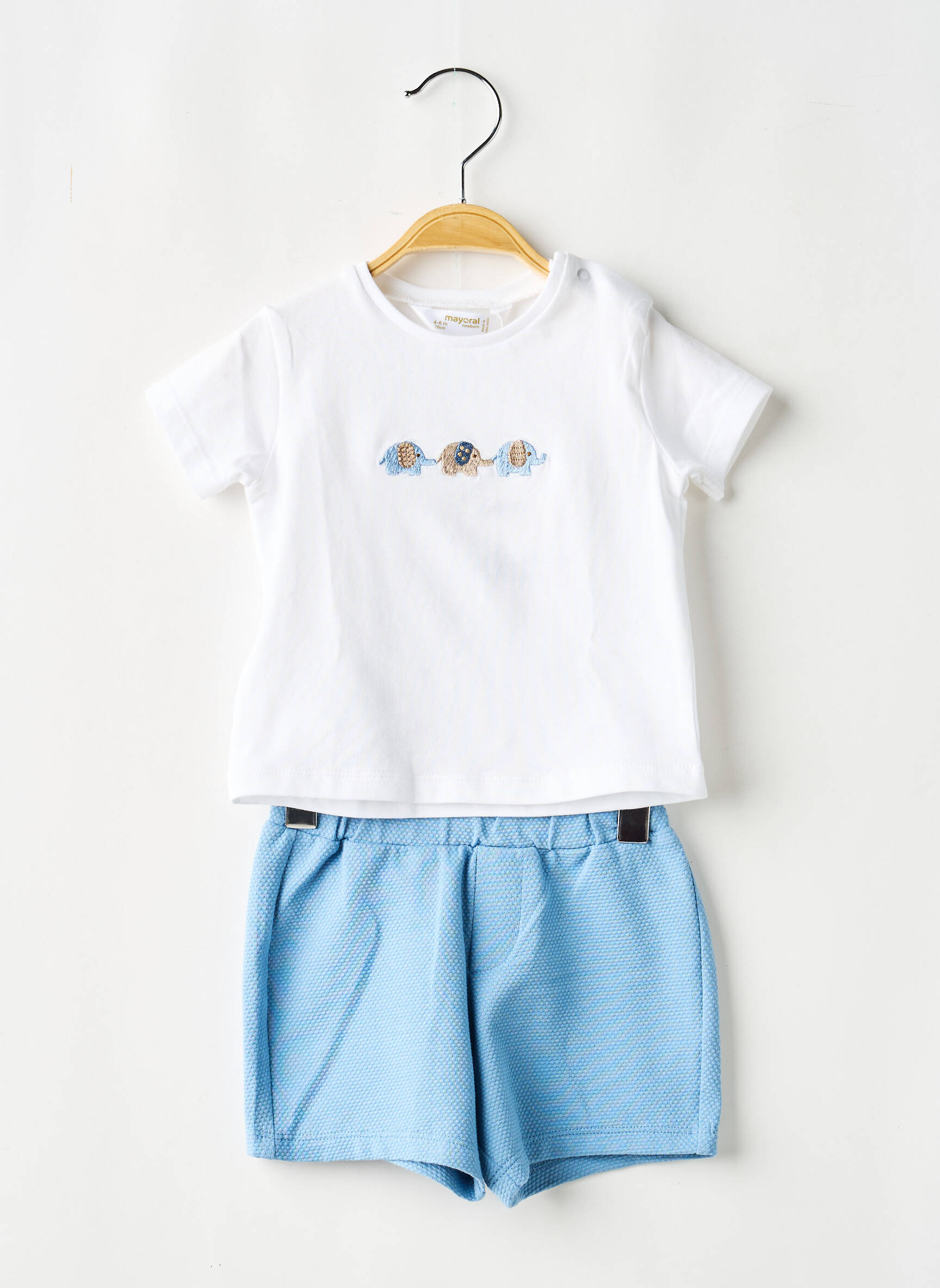 Ensemble short taille élastique bleu MAYORAL garçon