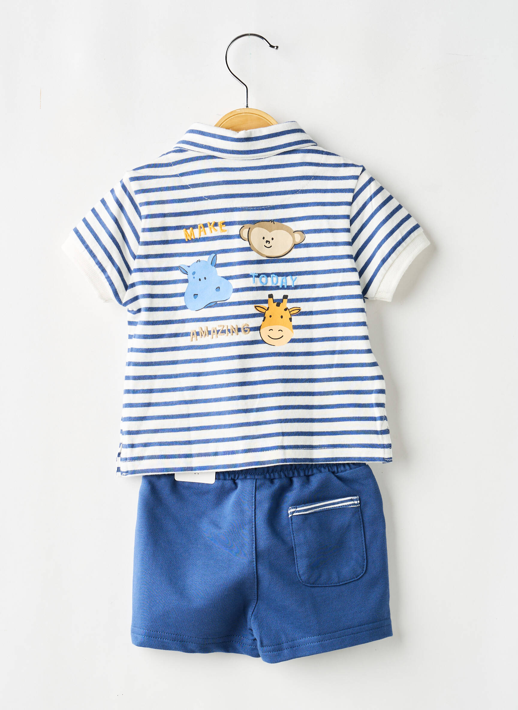 Ensemble short type de haut chemise bleu MAYORAL garçon